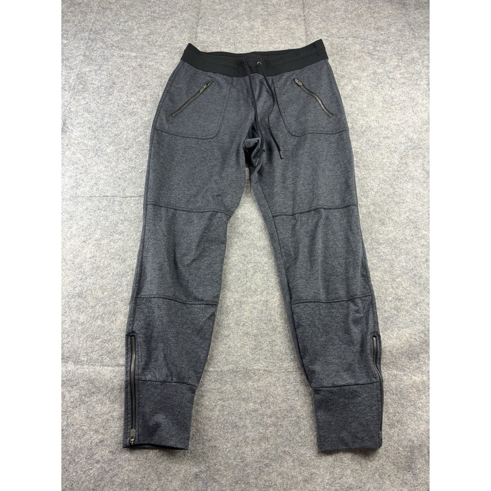 Athleta Women's S Gray Heather Zip Pockets Drawstring Sweatpants Classic Casual
